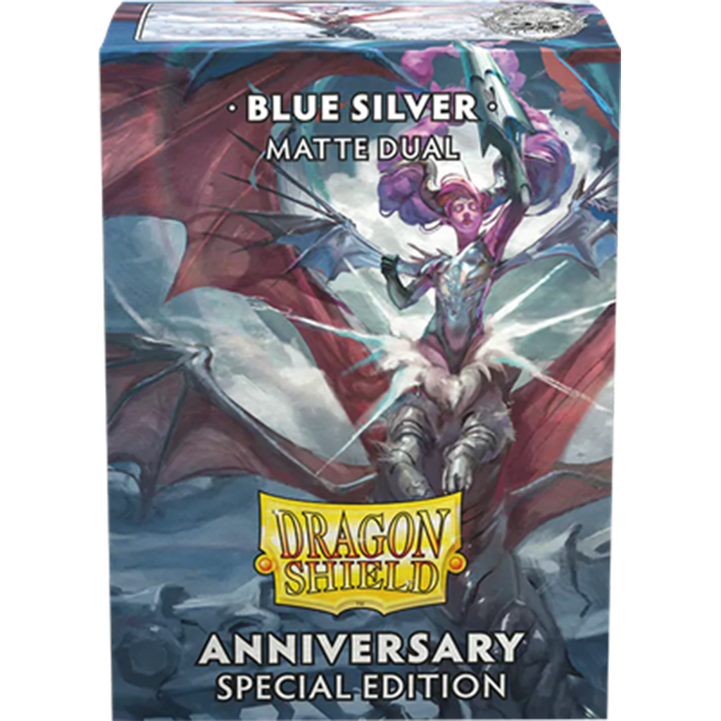 Dragon Shield 100 Matte Dual Sleeves Standard Blue Silver