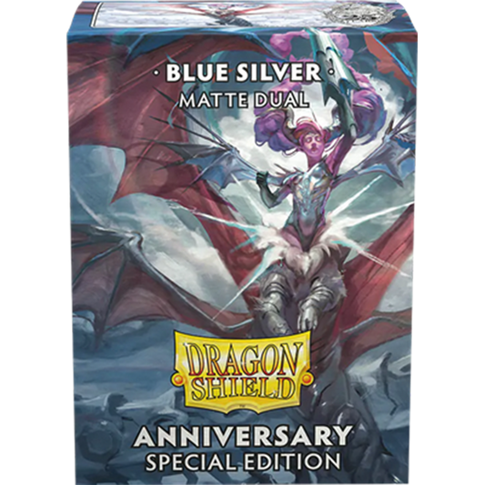 Dragon Shield 100 Matte Dual Sleeves Standard Blue Silver