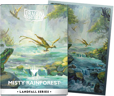 Dragon Shield - MTG Landfall - Misty Rainforest - 100 protège-cartes Matte Dual Art Sleeves Standard