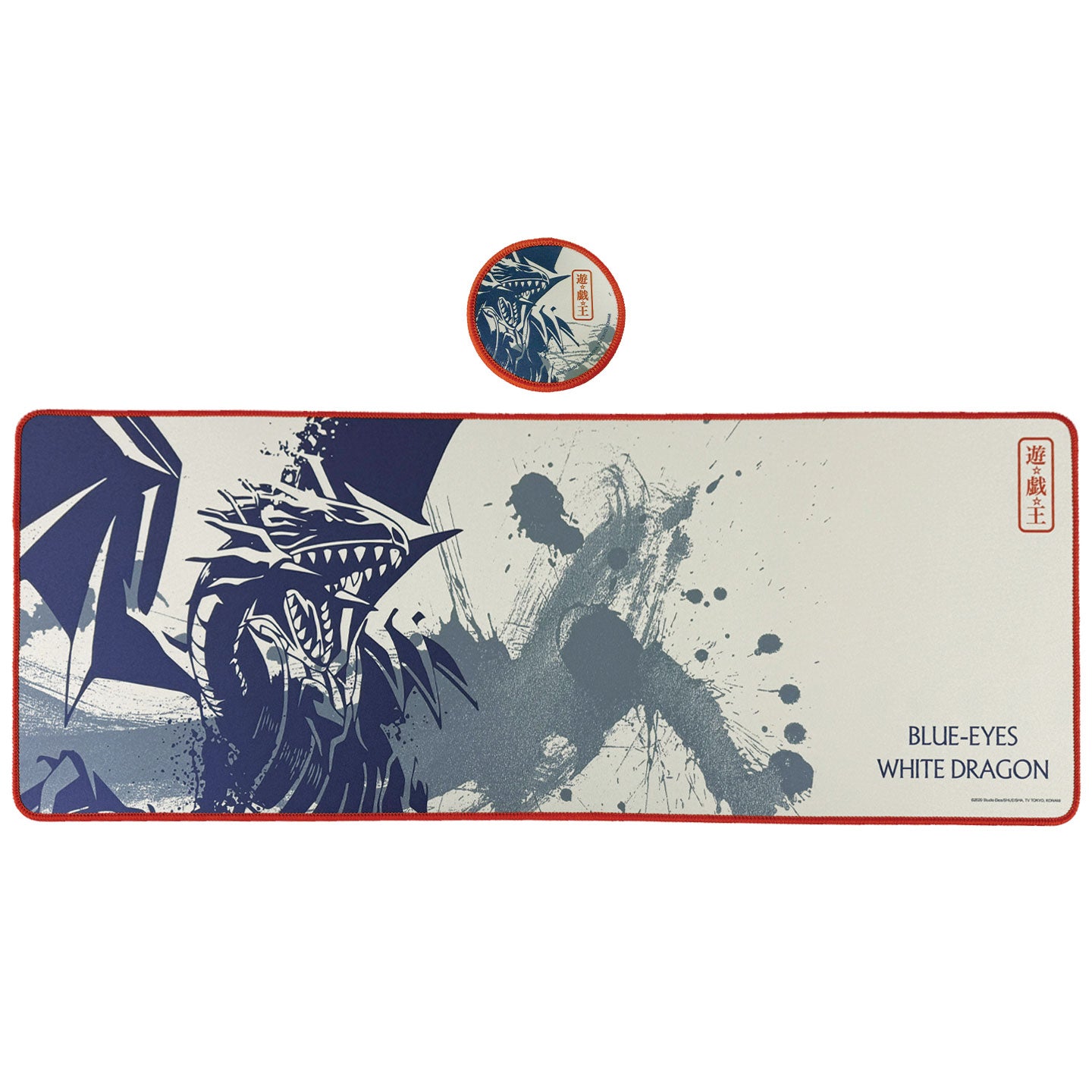 Yu-Gi-Oh! - Tapis de souris de jeu et Dessous de verre Dragon Blanc aux Yeux Bleus