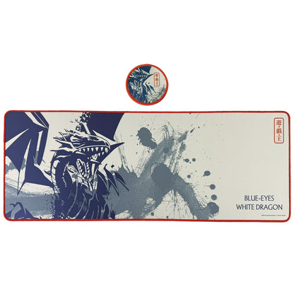 Yu-Gi-Oh! - Tapis de souris de jeu et Dessous de verre Dragon Blanc aux Yeux Bleus