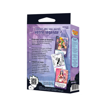 Dreamland TCG – Songe de démarrage Voyageurs Noirs – FR — verso de la boîte et contenu
