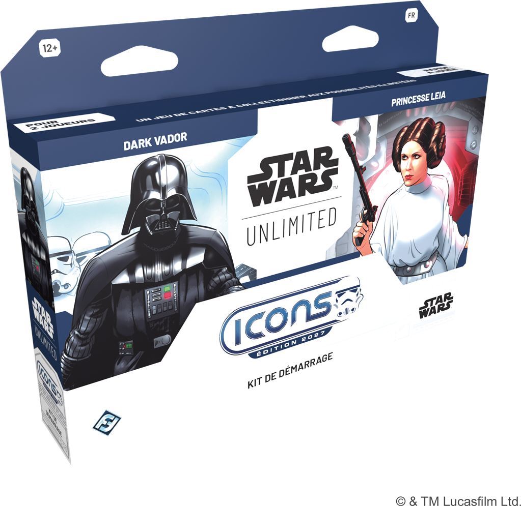 Boîte de démarrage Icons 2027 française avec Dark Vador et Leia