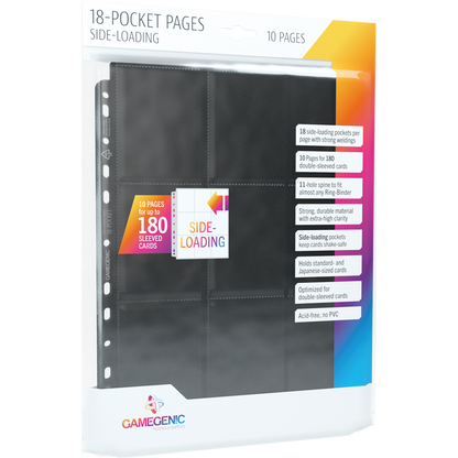 GG : 10 Pages 18 Pocket Sideloading Black pour classeur