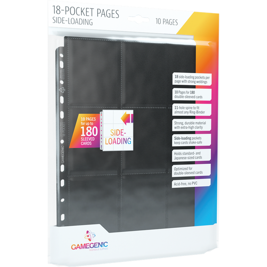 GG : 10 Pages 18 Pocket Sideloading Black pour classeur