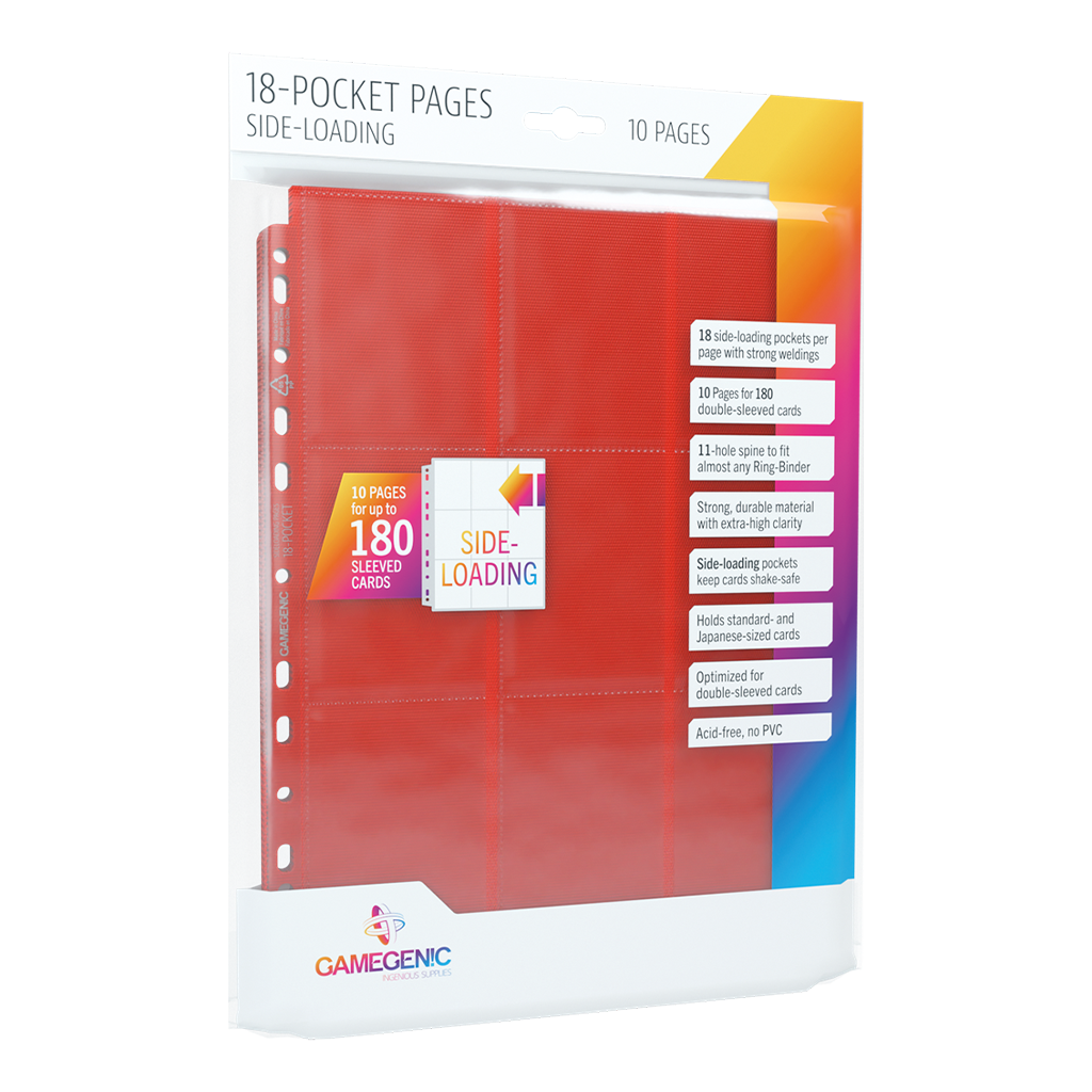 GG : 10 Pages 18 Pocket Sideloading Red pour classeur
