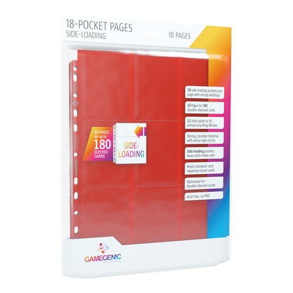 GG : 10 Pages 18 Pocket Sideloading Red pour classeur