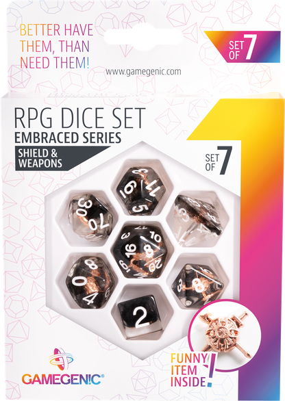Embraced Series -Shield & Weapons-Set de 7 Dés JDR