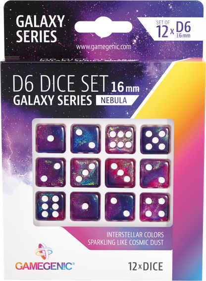 Galaxy Series -Nebula- Set de 12 Dés de 6 - 16mm
