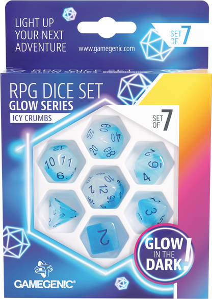 Glow Series -Icy Crumbs- Set de 7 Dés JDR