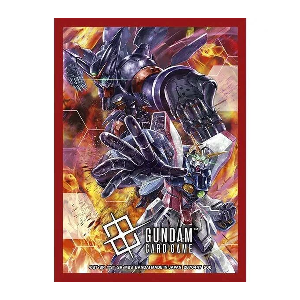 Illustration du modèle Shining Gundam vs Master Gundam — paquet de 70 sleeves Gundam Card Game PC02