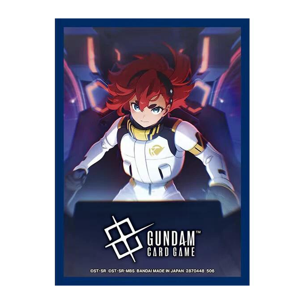 Illustration du modèle Suletta Mercury — paquet de 70 sleeves Gundam Card Game PC02