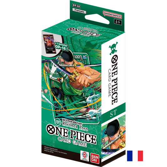 Deck de Démarrage ST-32 : Vert - Roronoa Zoro - One Piece Card Game FR (Précommande sortie le 31.07.26) (Arrivage prévu le 04.08.26)