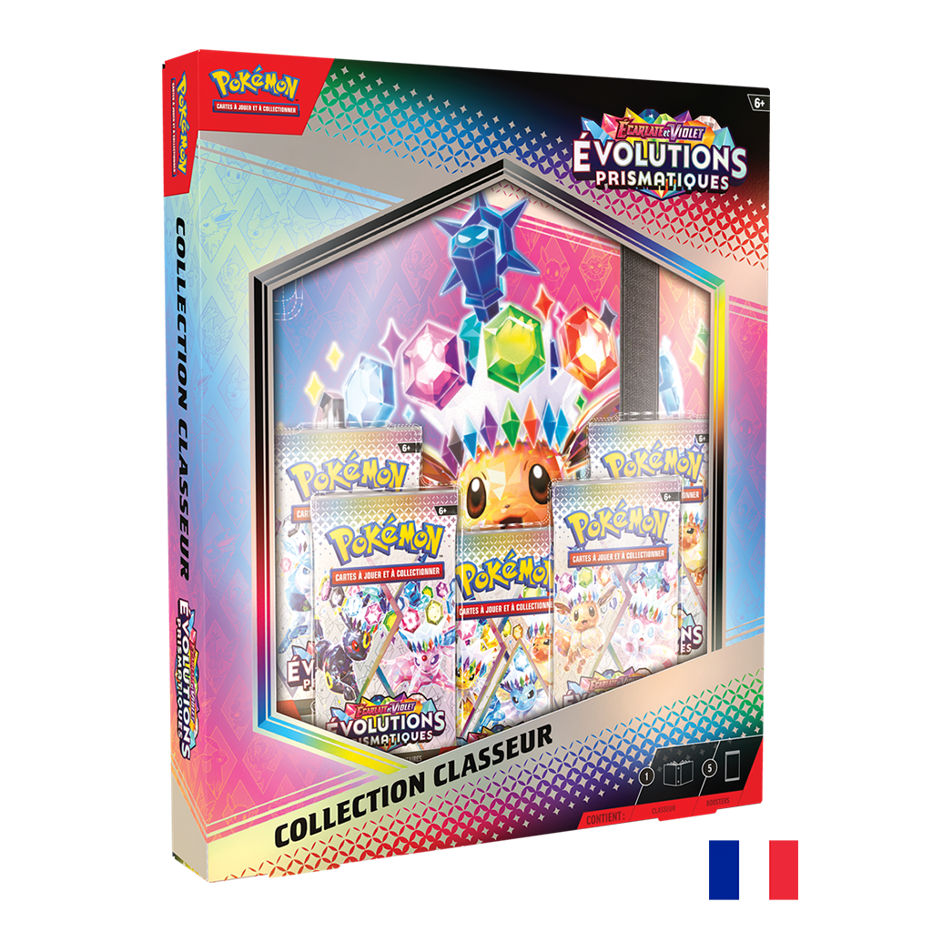 Pokémon : Coffret Collection Classeur + 5 boosters - EV08.5 Évolutions Prismatiques