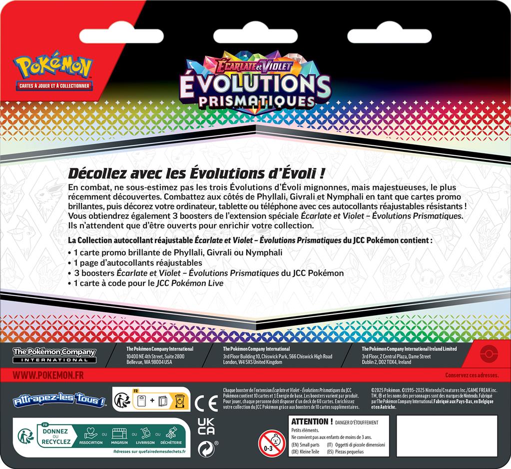 Pokémon : Tri-Pack Nymphali Tech Sticker - EV08.5 Évolutions Prismatiques